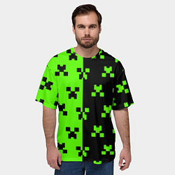 Футболка оверсайз мужская Майкрафт стиль текстура, цвет: 3D-принт — фото 2