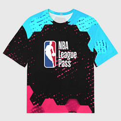 Футболка оверсайз мужская NBA баскетбол соты неон, цвет: 3D-принт