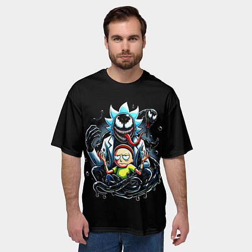 Мужская футболка оверсайз Morty and Rick - we are Venom / 3D-принт – фото 3