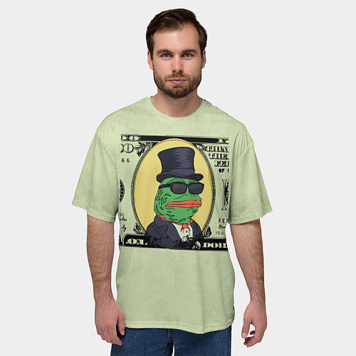Мужская футболка оверсайз Pepe is the main cryptocurrency / 3D-принт – фото 3