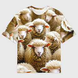 Футболка оверсайз мужская Стадо овец, цвет: 3D-принт