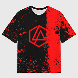 Футболка оверсайз мужская Linkin park краски всплеск текстура, цвет: 3D-принт