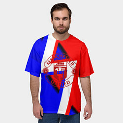 Футболка оверсайз мужская Манчестер юнайтед геомтерия, цвет: 3D-принт — фото 2