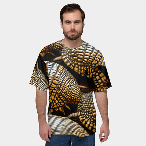 Мужская футболка оверсайз Панцири броненосцев / 3D-принт – фото 3