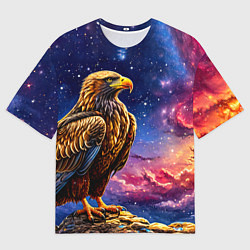 Футболка оверсайз мужская Орел на фоне космоса, цвет: 3D-принт