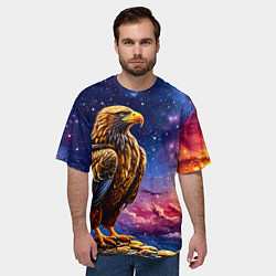 Футболка оверсайз мужская Орел на фоне космоса, цвет: 3D-принт — фото 2