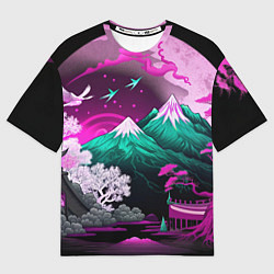 Футболка оверсайз мужская Горы японии природа, цвет: 3D-принт