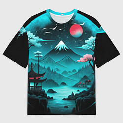 Футболка оверсайз мужская Коллаж из природы Японии, цвет: 3D-принт