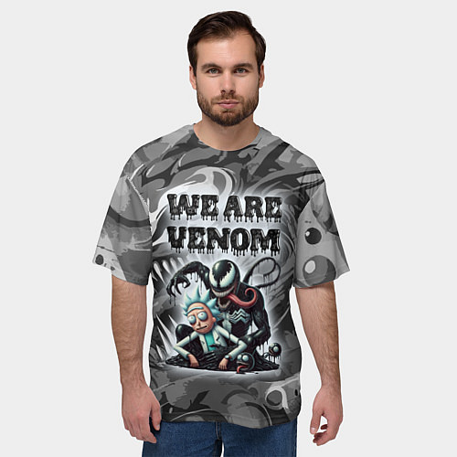 Мужская футболка оверсайз We are Venom - graffiti / 3D-принт – фото 3