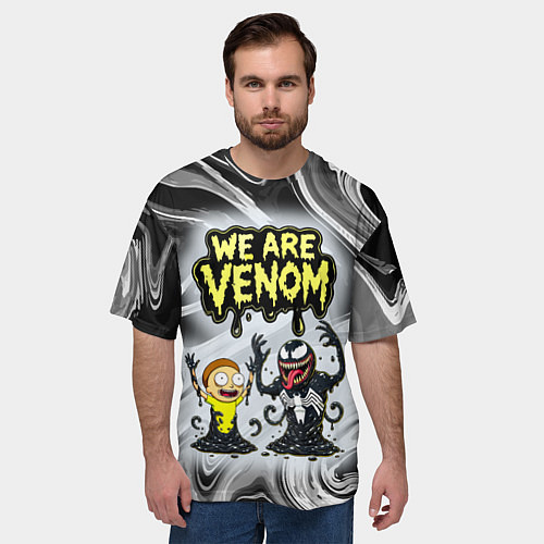 Мужская футболка оверсайз We are Venom - Morty / 3D-принт – фото 3