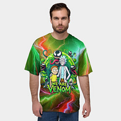 Футболка оверсайз мужская Рик и Морти - мы Веном мем, цвет: 3D-принт — фото 2
