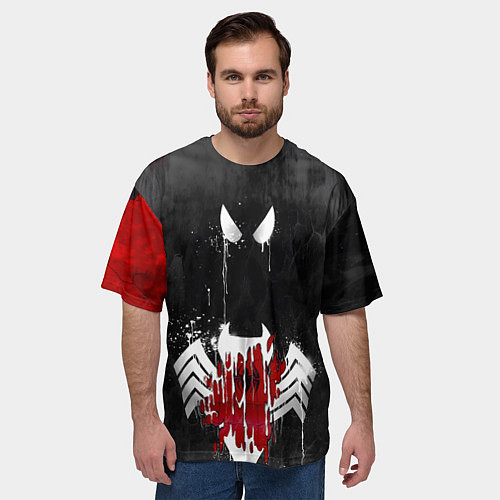 Мужская футболка оверсайз Человек паук и веном / 3D-принт – фото 3