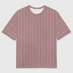 Футболка оверсайз мужская Пыльно-розовый в тонкую полоску, цвет: 3D-принт