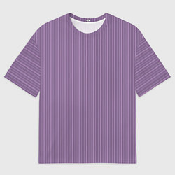 Футболка оверсайз мужская Серо-фиолетовый в тонкую полоску, цвет: 3D-принт