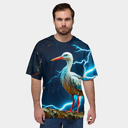 Футболка оверсайз мужская Аист и гроза, цвет: 3D-принт — фото 2