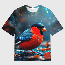 Футболка оверсайз мужская Обыкновенный снегирь, цвет: 3D-принт