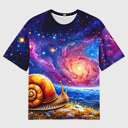 Футболка оверсайз мужская Улитка и космос, цвет: 3D-принт
