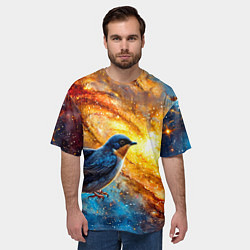 Футболка оверсайз мужская Ласточка в космосе, цвет: 3D-принт — фото 2