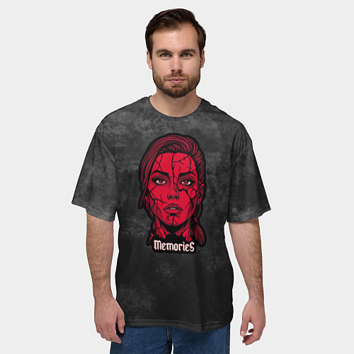 Мужская футболка оверсайз Memories - dark background / 3D-принт – фото 3