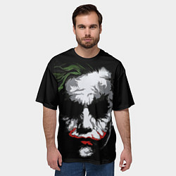 Футболка оверсайз мужская Joker - хит леджер, цвет: 3D-принт — фото 2