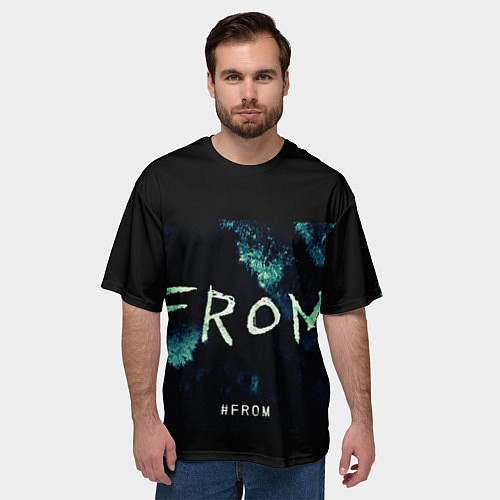 Мужская футболка оверсайз Извне на фоне леса / 3D-принт – фото 3