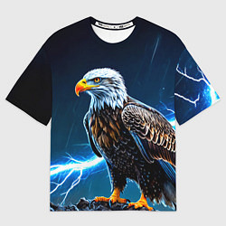 Футболка оверсайз мужская Орел и молния, цвет: 3D-принт