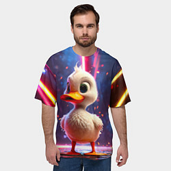 Футболка оверсайз мужская Уточка в неоне, цвет: 3D-принт — фото 2
