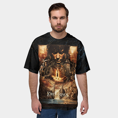 Мужская футболка оверсайз Lord of the rings - the fellowship of the ring / 3D-принт – фото 3
