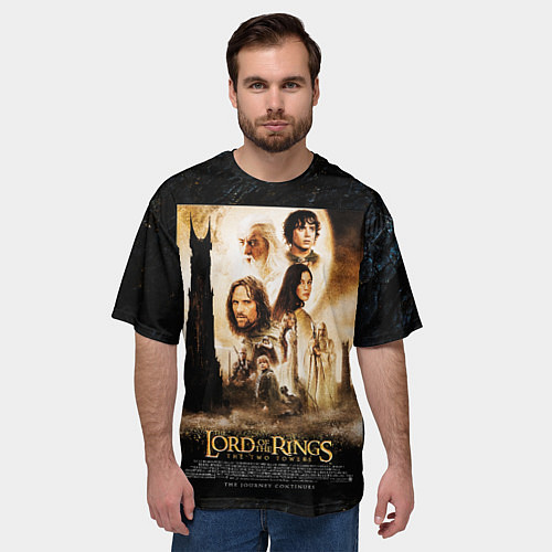 Мужская футболка оверсайз Lord of the rings - the two towers / 3D-принт – фото 3