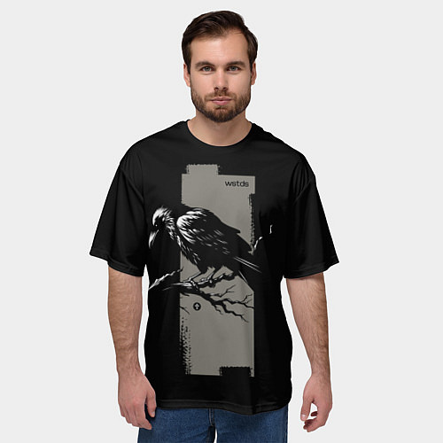 Мужская футболка оверсайз Dark raven / 3D-принт – фото 3