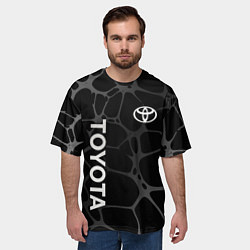Футболка оверсайз мужская Toyota - монохромный аква, цвет: 3D-принт — фото 2