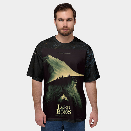 Мужская футболка оверсайз Братство кольца - Гэндальф / 3D-принт – фото 3