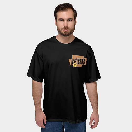 Мужская футболка оверсайз Гранж крест / 3D-принт – фото 3