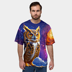 Футболка оверсайз мужская Сова в космосе, цвет: 3D-принт — фото 2