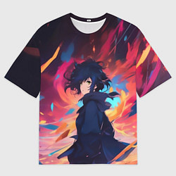Футболка оверсайз мужская Аниме девушка и ветер, цвет: 3D-принт