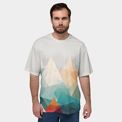 Футболка оверсайз мужская Разноцветный горный хребет, цвет: 3D-принт — фото 2