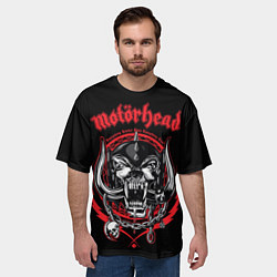 Футболка оверсайз мужская Motorhead skull, цвет: 3D-принт — фото 2