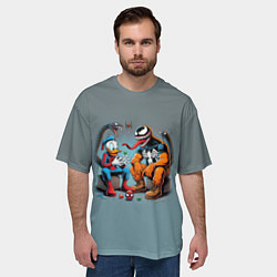 Футболка оверсайз мужская Two dudes - Venom and Spider-Duck, цвет: 3D-принт — фото 2