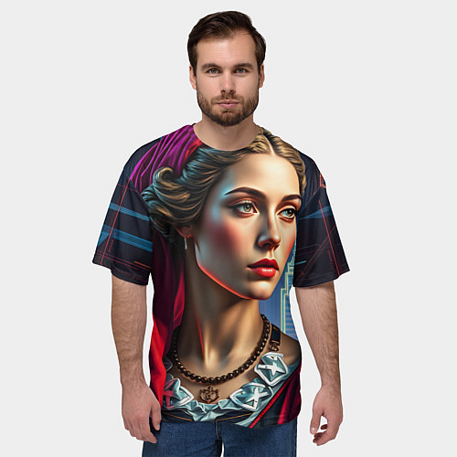 Мужская футболка оверсайз Классика в современной обработке / 3D-принт – фото 3