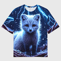 Футболка оверсайз мужская Песец в разрядах молний, цвет: 3D-принт