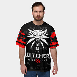 Футболка оверсайз мужская Ведьмак - волк, цвет: 3D-принт — фото 2