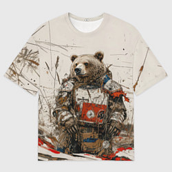 Футболка оверсайз мужская Русский медведь в пустом поле, цвет: 3D-принт