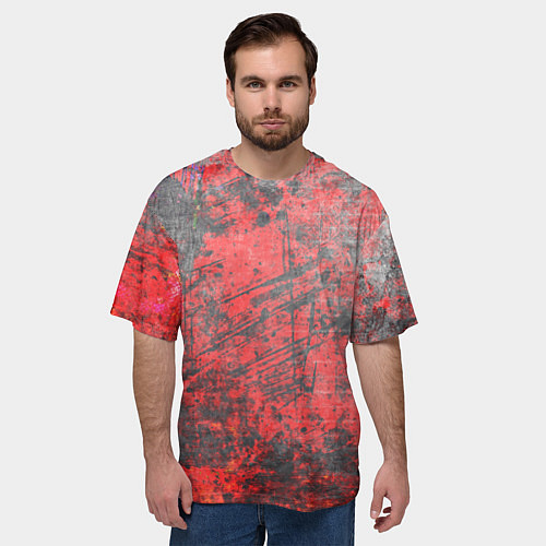 Мужская футболка оверсайз Абстракция - grunge vibe / 3D-принт – фото 3