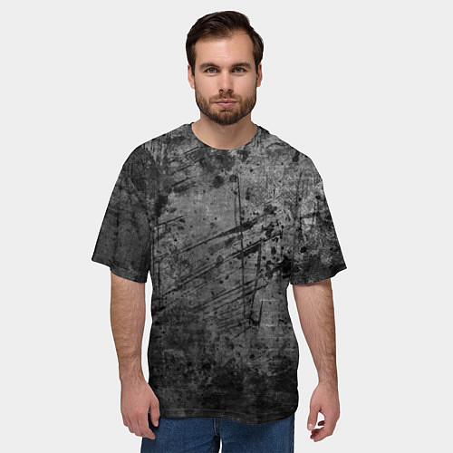 Мужская футболка оверсайз Абстракция - grunge break / 3D-принт – фото 3
