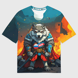 Футболка оверсайз мужская Wolf Russia, цвет: 3D-принт