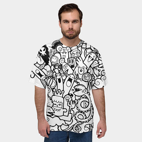 Мужская футболка оверсайз Каляки маляки / 3D-принт – фото 3