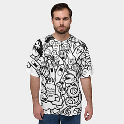 Футболка оверсайз мужская Каляки маляки, цвет: 3D-принт — фото 2