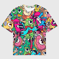 Футболка оверсайз мужская Color doodle monsters, цвет: 3D-принт