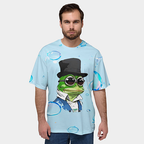 Мужская футболка оверсайз Pepe в шляпе / 3D-принт – фото 3