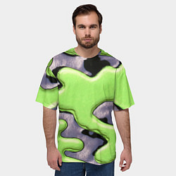 Футболка оверсайз мужская Зеленый объемный камуфляж, цвет: 3D-принт — фото 2